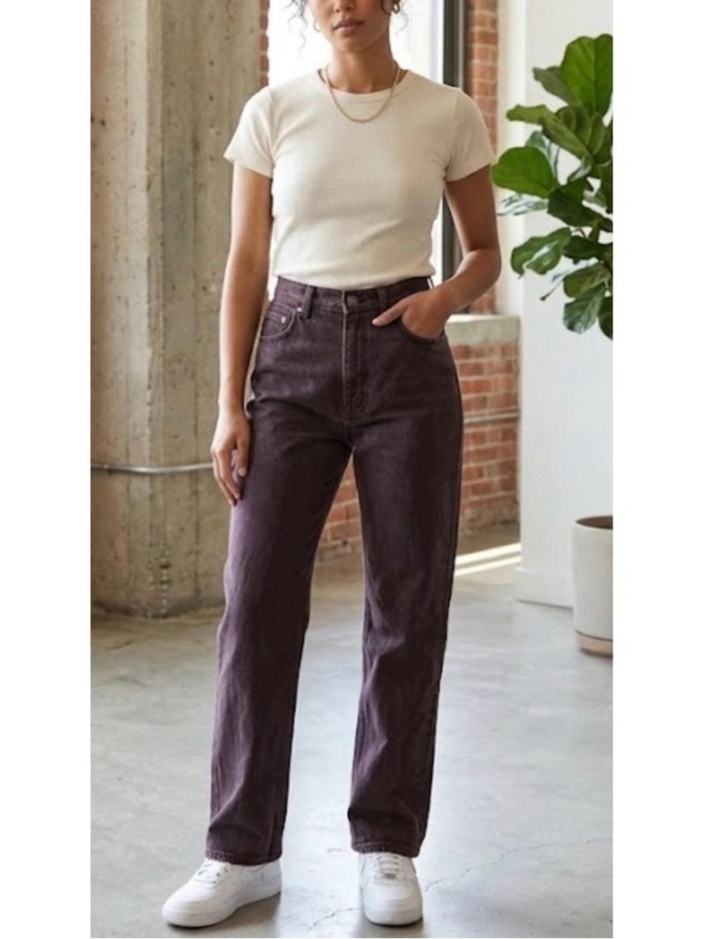 Abercrombie Curve Love ’90s Straight Brown Jeans 30/10 ExtraLong Ultra High Rise
